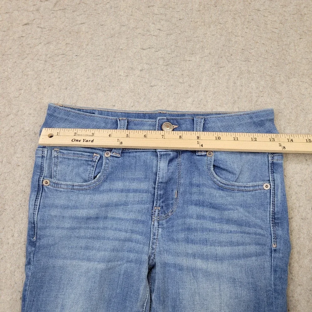 American Eagle Artist Crop Jeans Womens 2 Short Blue Next Level Stretch - Picture 9 of 13